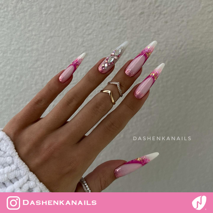 3D Layered French Nails
